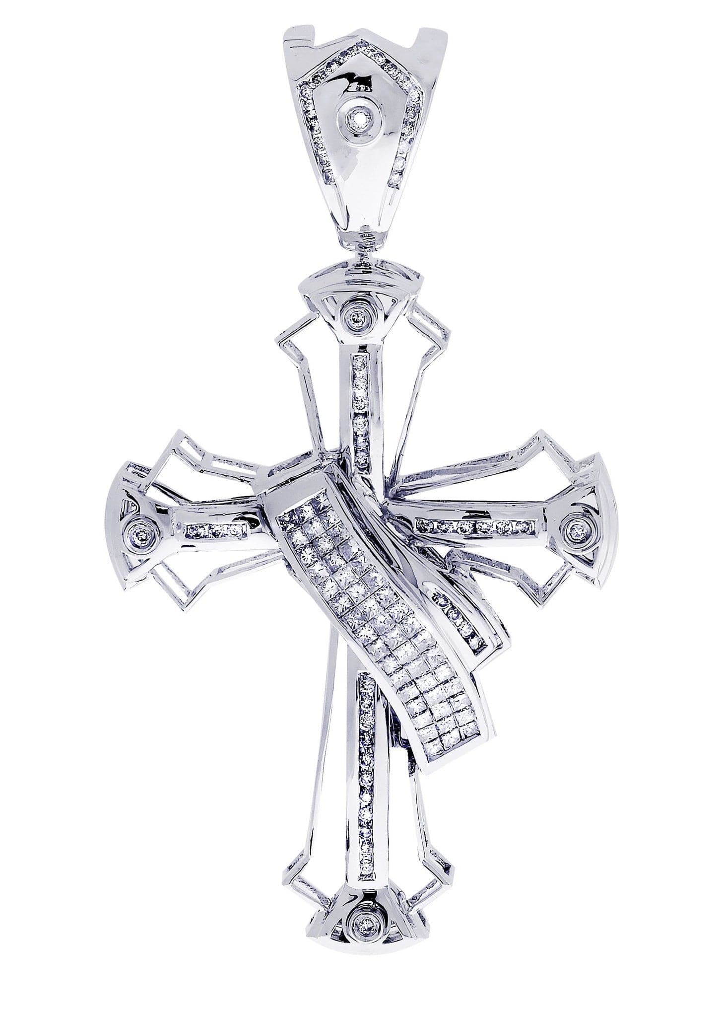1.65 Carat Diamond Cross Pendant Necklace - 18.02 Grams Solid Gold Religious Jewelry for Women & Men - Perfect for Baptism, Confirmation & Special Occasions