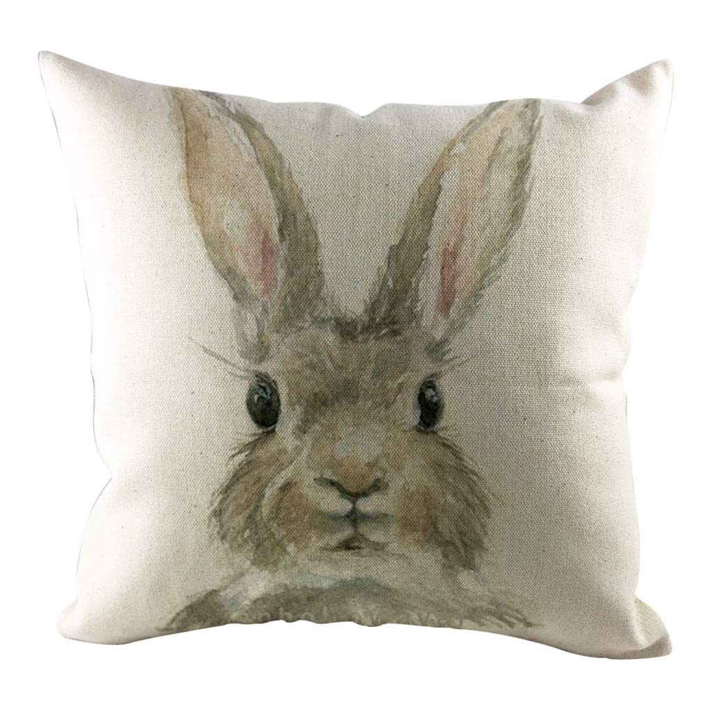 Easter Decorations - Easter Bunny Pillow Case & Cushion Cover Set - Soft Sofa Bed Home Decor for Spring Festival - Perfect for Living Room, Bedroom, and Easter Party Decorations