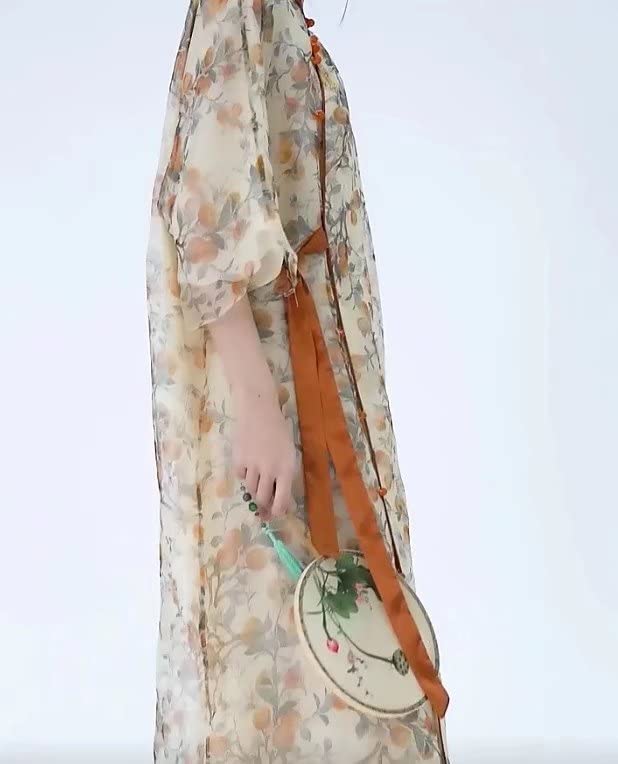 Elegant Floral Printed Silk Qipao Dress for Women - Loose Fit Modified Cheongsam | Perfect for Weddings, Parties & Special Occasions (Style 2587)