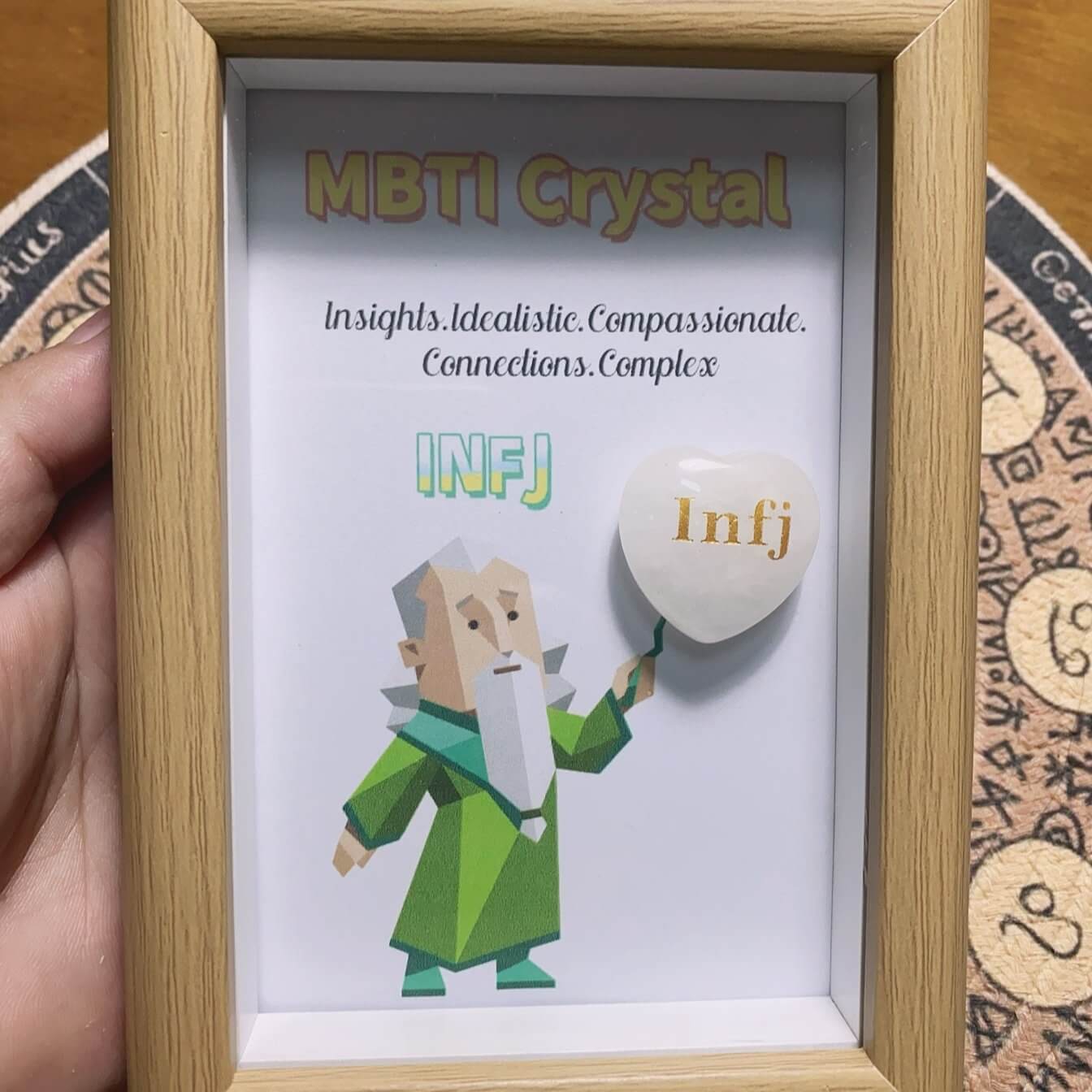 MBTI Personality Crystal Frame - Spiritual Healing Gift for Self-Care & Meditation | Perfect for Office Desk Decor, Yoga Room, and Mindfulness Practice (KV001)