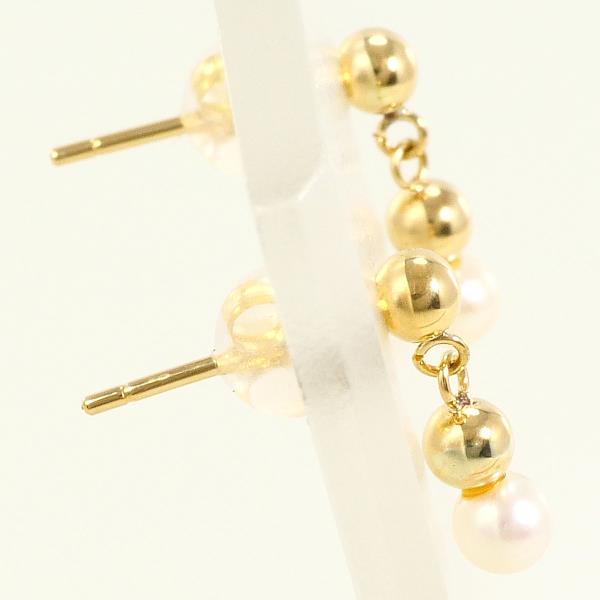 18K Yellow Gold Pearl Earrings for Women - Classic Elegant Stud Earrings for Wedding, Party & Everyday Wear