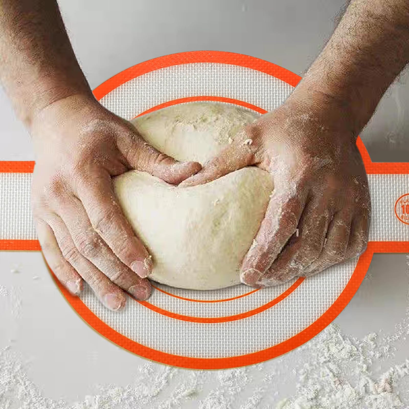 2 Pack Non-Stick Silicone Bread Sling & Dutch Oven Baking Mat with Extra Long Handles - Reusable, Durable & Heat Resistant for Homemade Bread, Pizza & Pastries - Perfect for Artisan Baking & Kitchen Essentials (Orange)