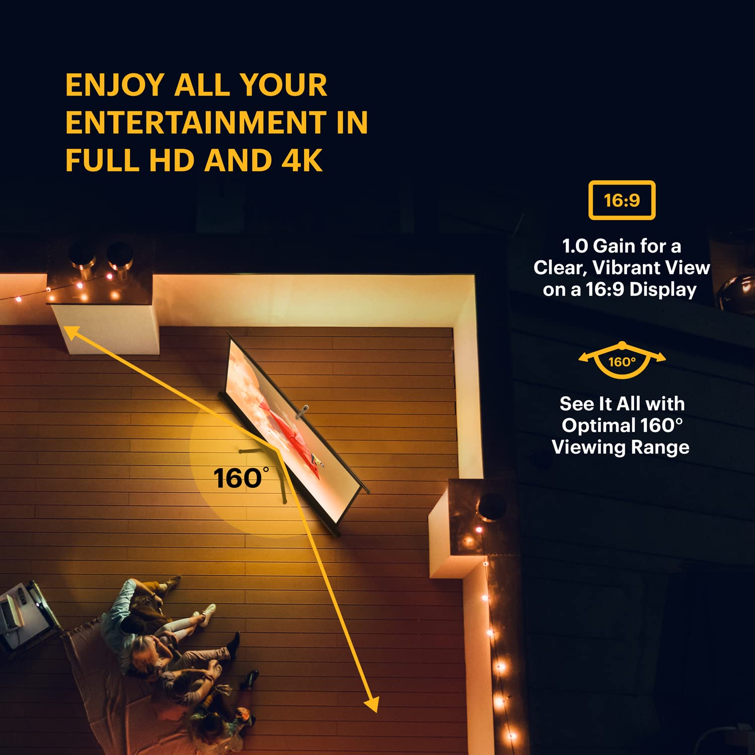 KODAK 60 Inch Pull Down Projector Screen with Stand - Adjustable Tripod, White Matte Fabric for Indoor & Outdoor Movies - Lightweight Portable Projection Screen with Carry Case - Perfect for Home Theater, Backyard Movie Nights and Classroom Presentations