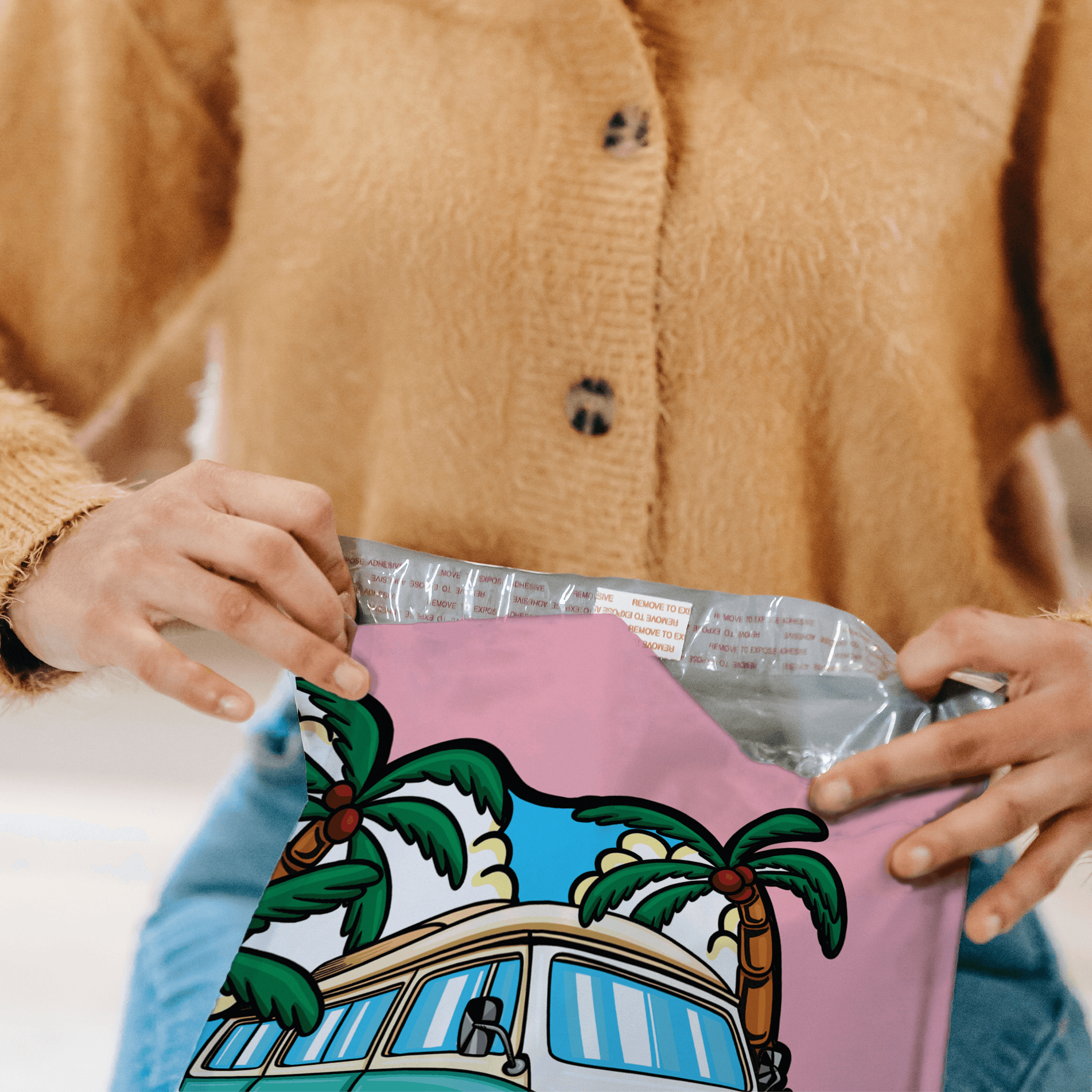 10x13 Summer Daze Designer Poly Mailers - Premium Printed Shipping Envelopes for Ecommerce, Retail & Subscription Boxes - Waterproof Mailing Bags for Clothing, Jewelry & Small Business Packaging