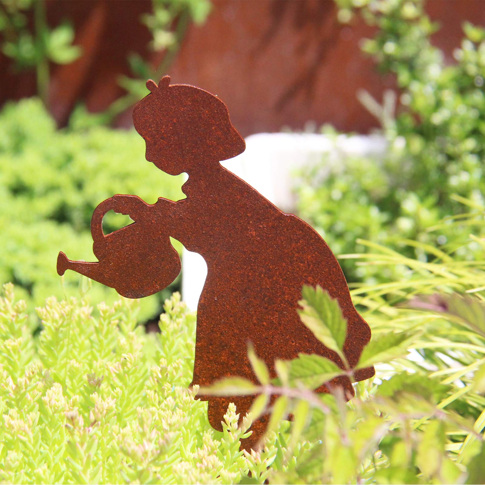 Powder Coated Garden Stakes - Decorative Hair Girl Statue for Outdoor Yard & Garden Decor - Perfect for Flower Beds, Patios, and Lawn Ornaments