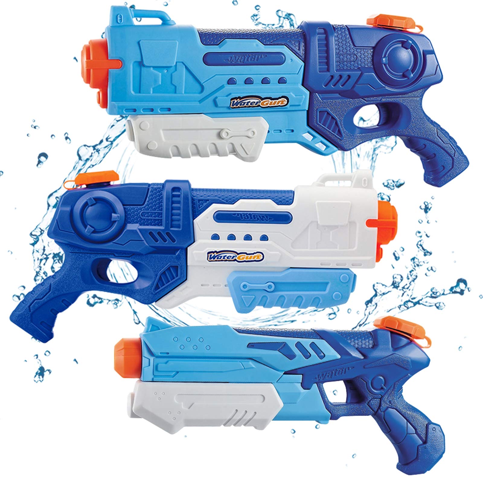 WTOR 3 Pack Super Soaker Water Guns - High Capacity Water Blasters for Outdoor Summer Fun | Pool Party, Beach & Backyard Water Fights | Perfect for Adults, Kids, Teens, Boys & Girls