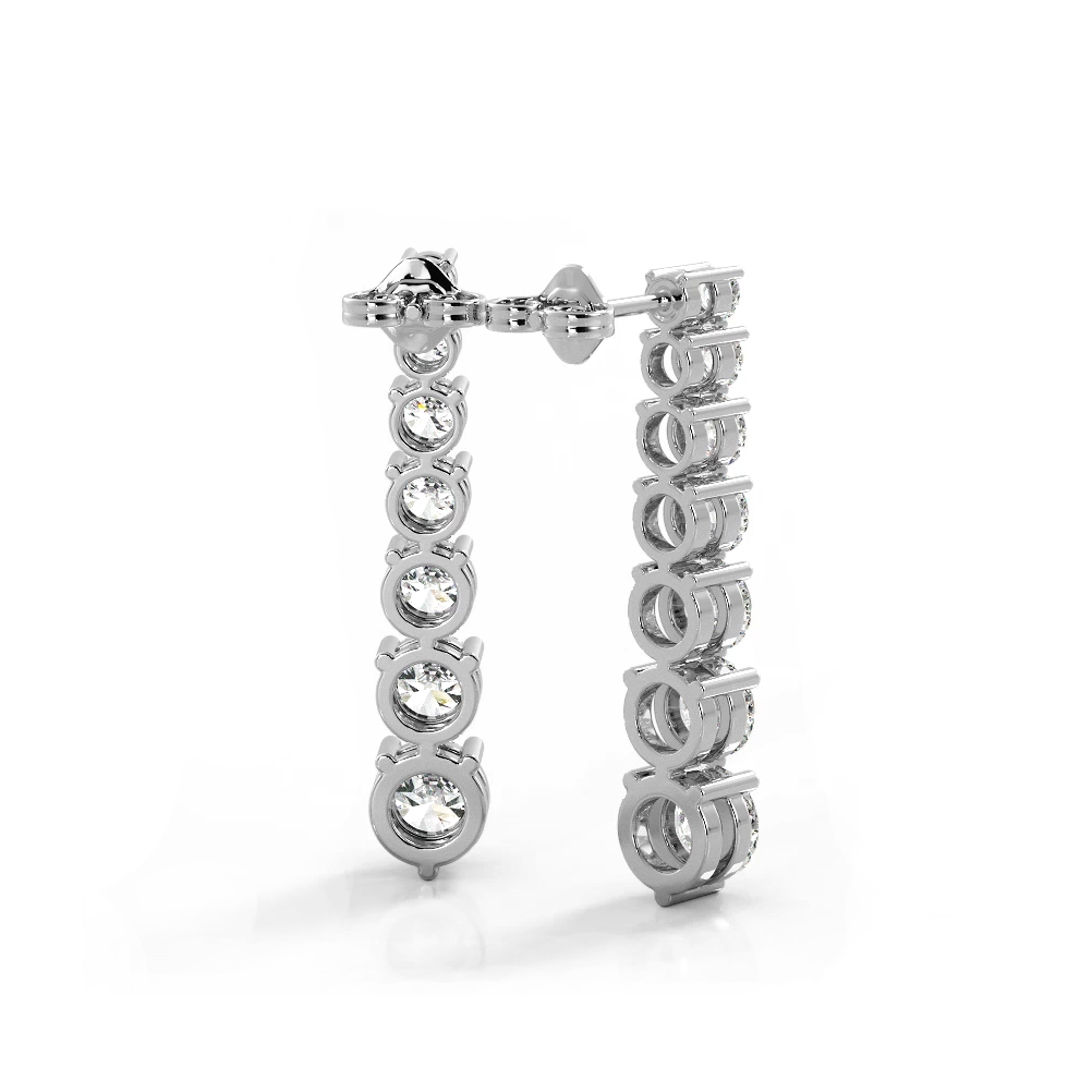 2.0 CTW Round Diamond Cascade Drop Earrings for Women - Elegant Dangle Earrings for Weddings, Parties & Special Occasions
