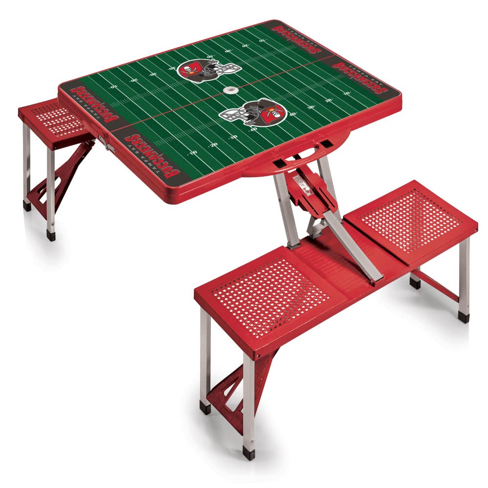 New York Giants NFL Team Picnic Table - Red Outdoor Dining Set for Backyard, Tailgating, and Game Day Parties