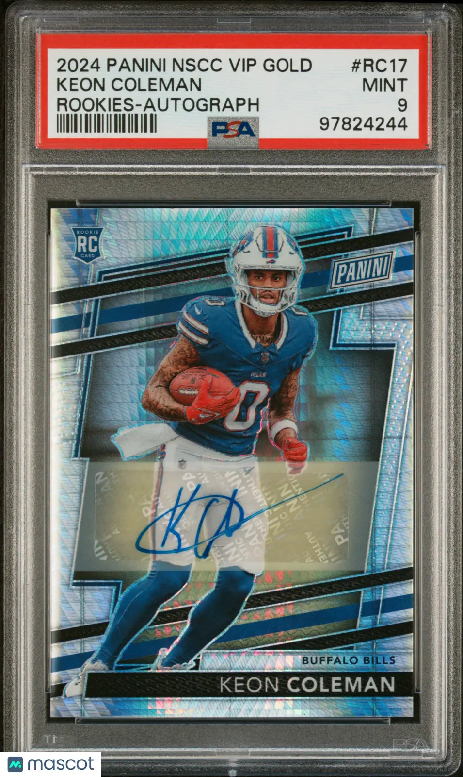 2024 Panini The National VIP Gold Keon Coleman Rookie Auto Hyper Prizm PSA 9 /15 - Rare Football Trading Card for Collectors & Investors - Perfect for Sports Memorabilia Displays & Investment Portfolios