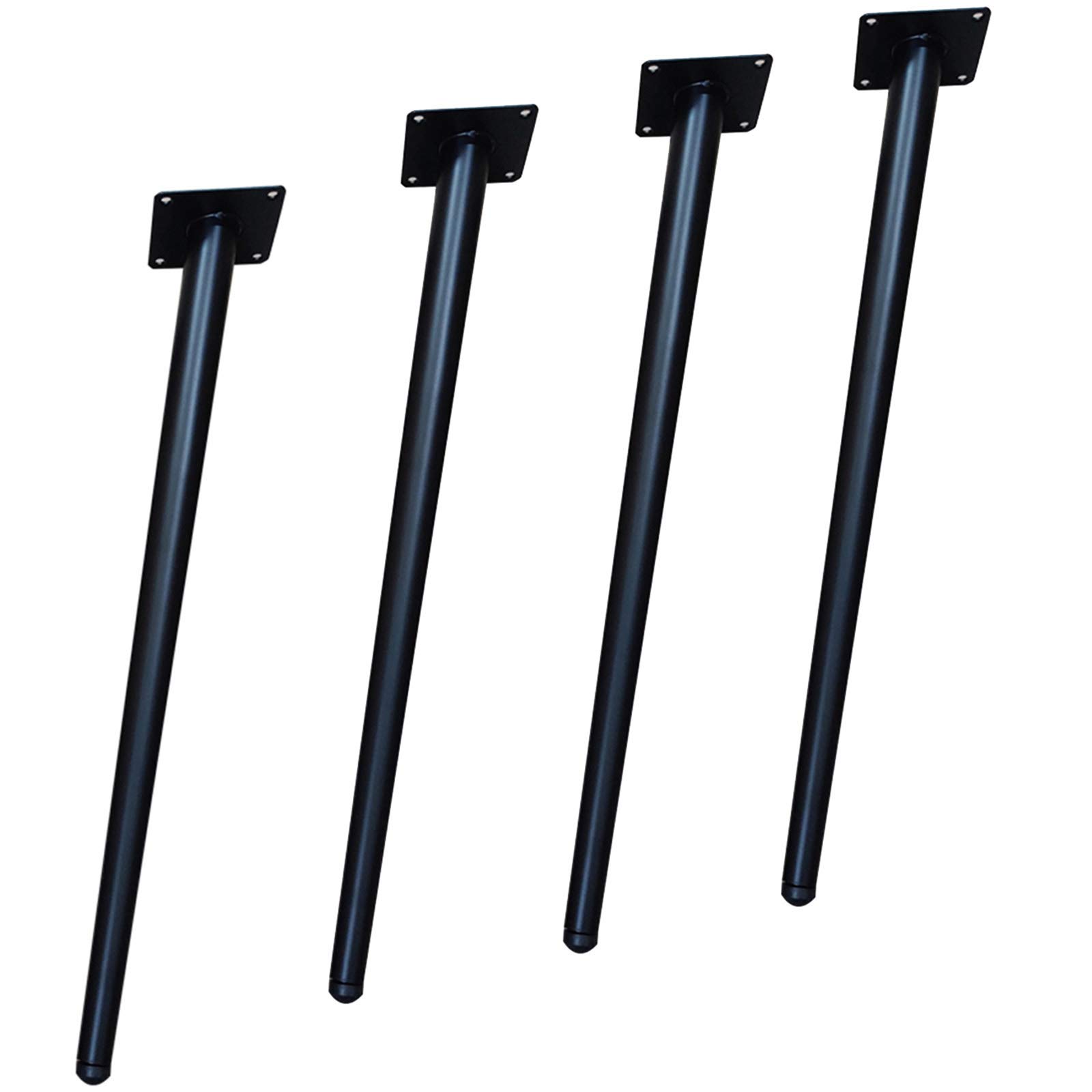 Oblique Cone Metal Furniture Legs - DIY Iron Table Legs for Dressing Table, Dining Table & Coffee Table - Replaceable Cabinet Hardware - Set of 4 Black Legs - Perfect for Home Office, Living Room & Bedroom Furniture Upgrade