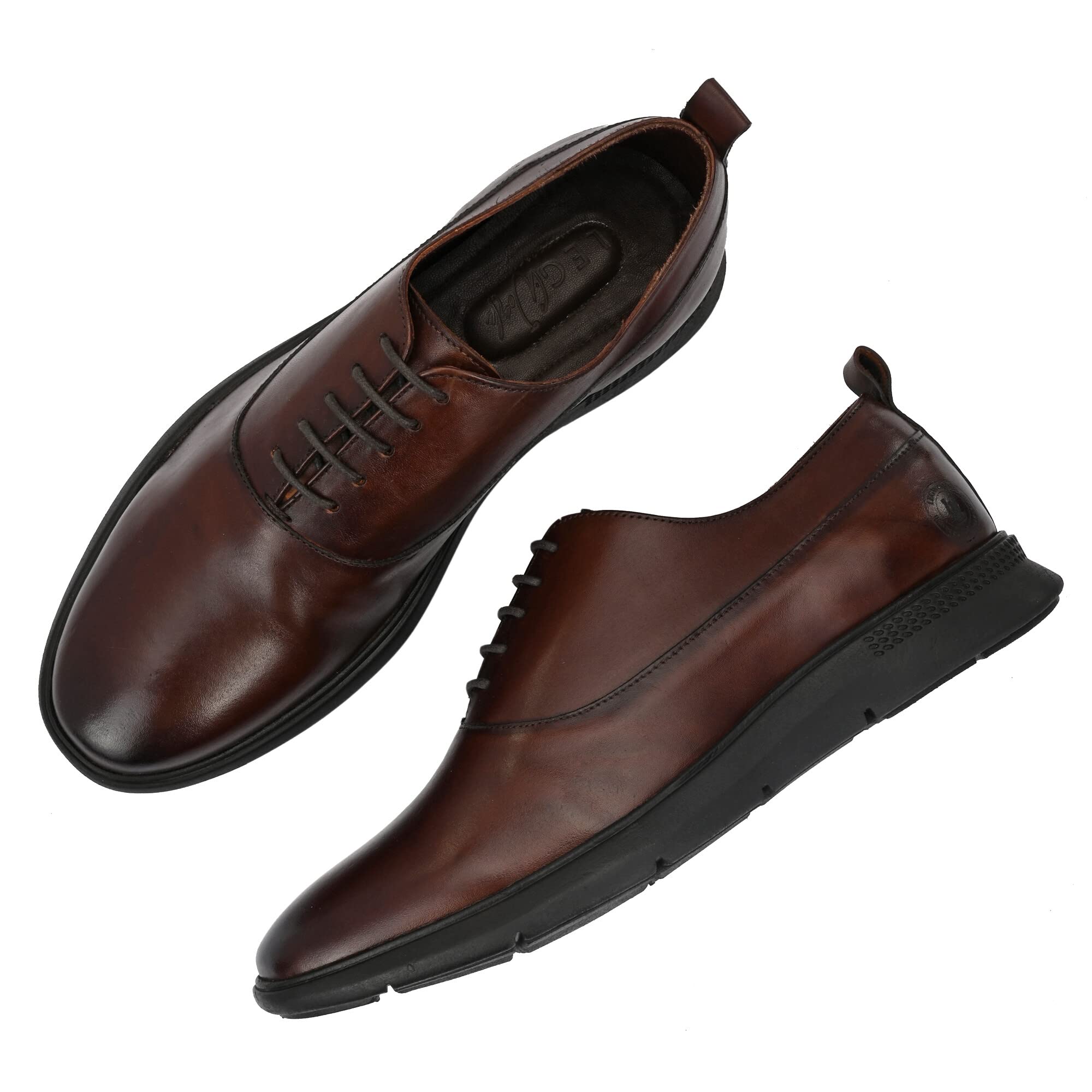 Legwork Men's Genuine Leather Crossover Shoes - Comfortable Slip-On Loafers for Men & Boys | Perfect for Casual Wear, Office & Travel