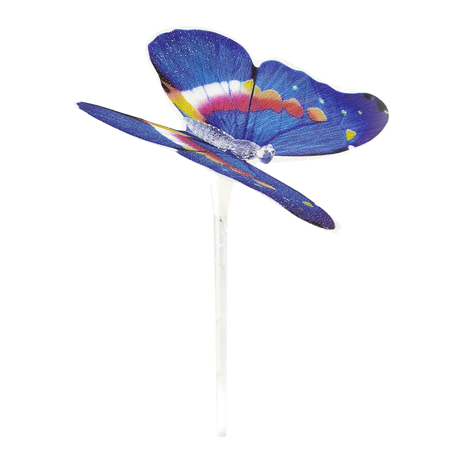 Solar Butterfly LED Landscape Light - Fiber Optic Garden Lamp with Blue Illumination for Outdoor Decoration | Perfect for Patio, Yard, Pathway and Garden Lighting