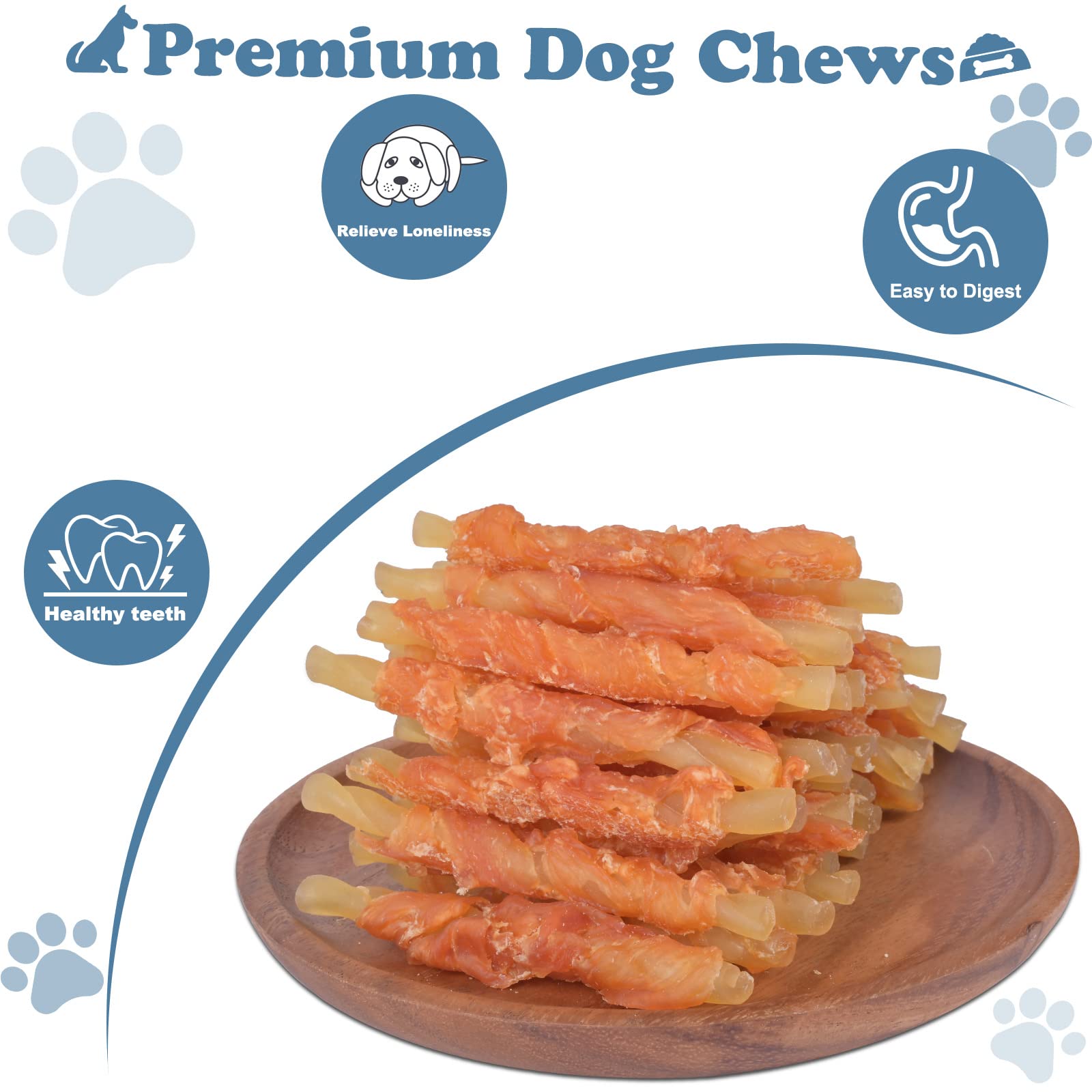 Premium Chicken Wrapped Cod Sticks Dog Treats - Grain Free, Rawhide Free Soft Chews for Puppy Training & Dental Health - 2lb Bag - Perfect for Reward Snacks, Obedience Training & Teething Relief