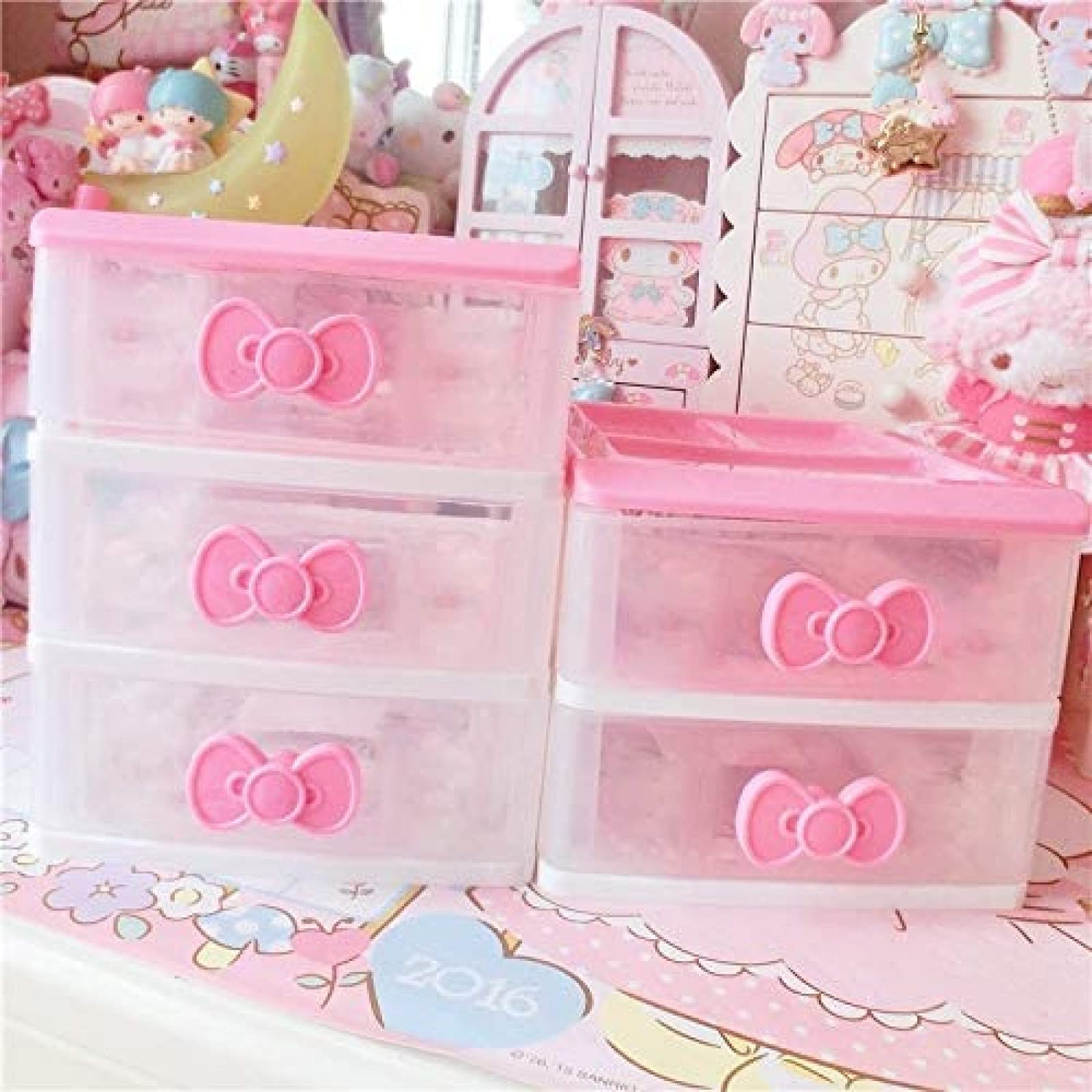 Cute Makeup Organizer with 2/3/4 Layers - Kawaii Desk & Room Decor Accessories for Girls, Teens & Women - Perfect for Vanity, Bedroom, Bathroom & Dorm Organization
