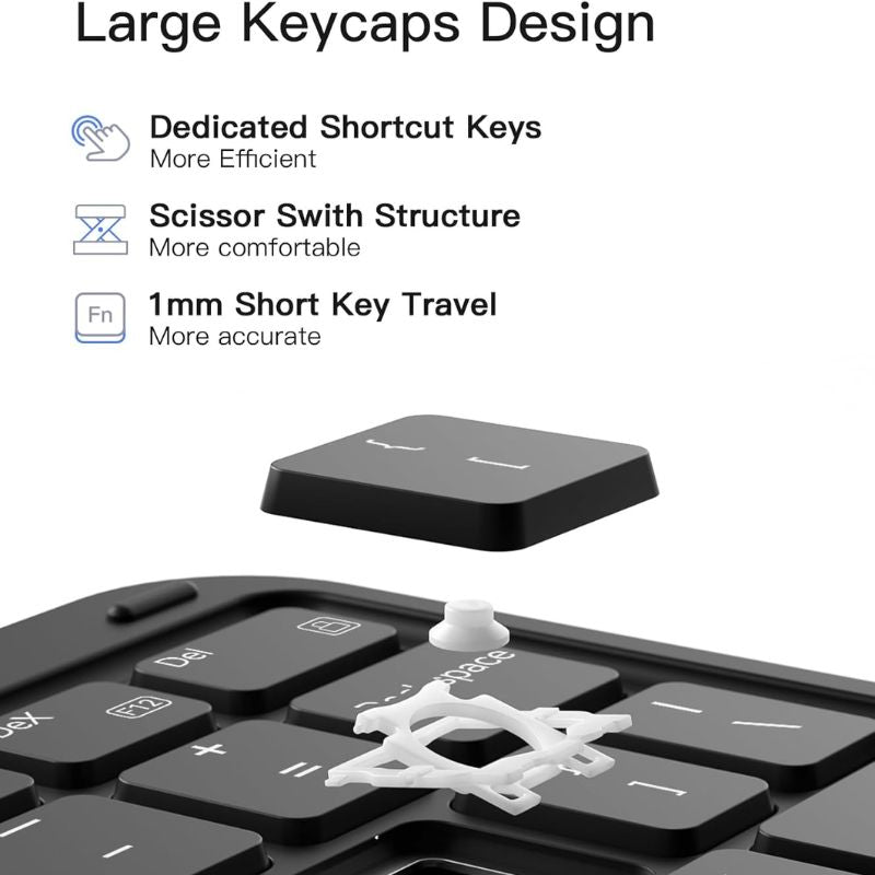 Inateck Keyboard Case for Samsung Galaxy Tab S10 FE/S9 FE 10.9/S9 11 - Slim Protective Cover with Backlit Keys | Perfect for Work, Study & Travel