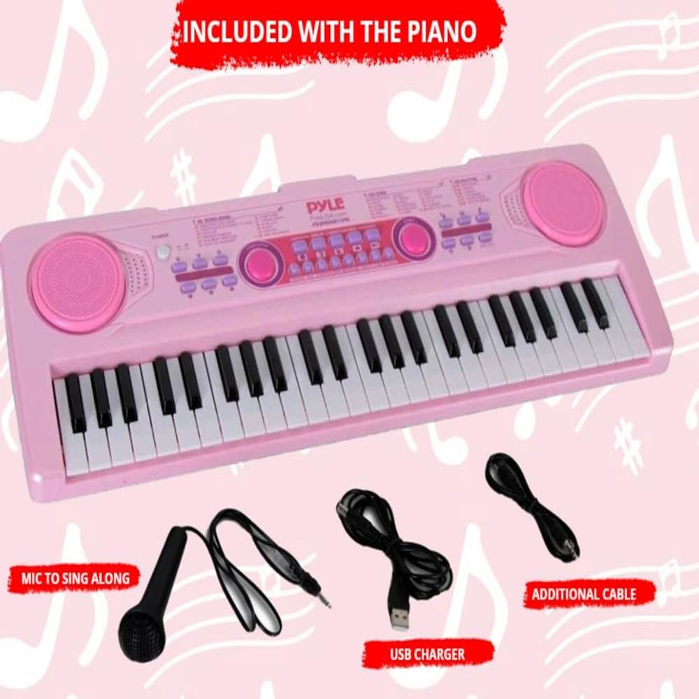 Portable Kids Piano Keyboard with Microphone Kit - 37 Key Electronic Keyboard for Children, Toddler Musical Toy with Built-in Speakers & Headphone Jack - Perfect for Home, School & Birthday Gifts