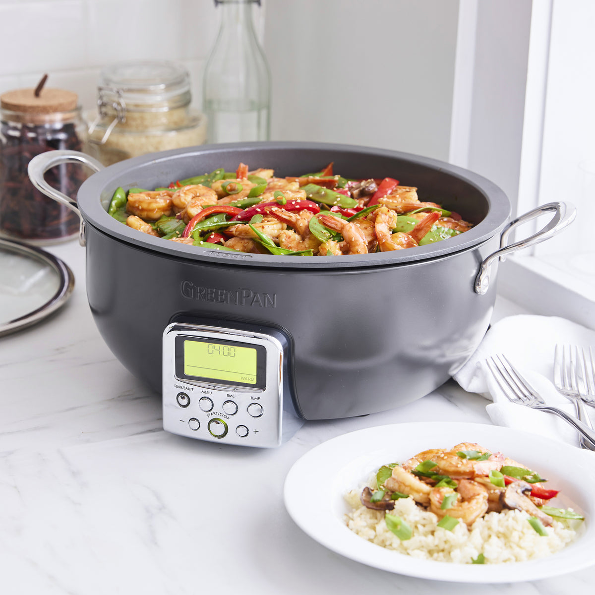 Multifunction Deep Electric Skillet with Non-Stick Coating - Large 12-Inch Electric Frying Pan for Cooking, Stir-Frying & Sautéing - Perfect for Home Kitchen, Camping & RV Use