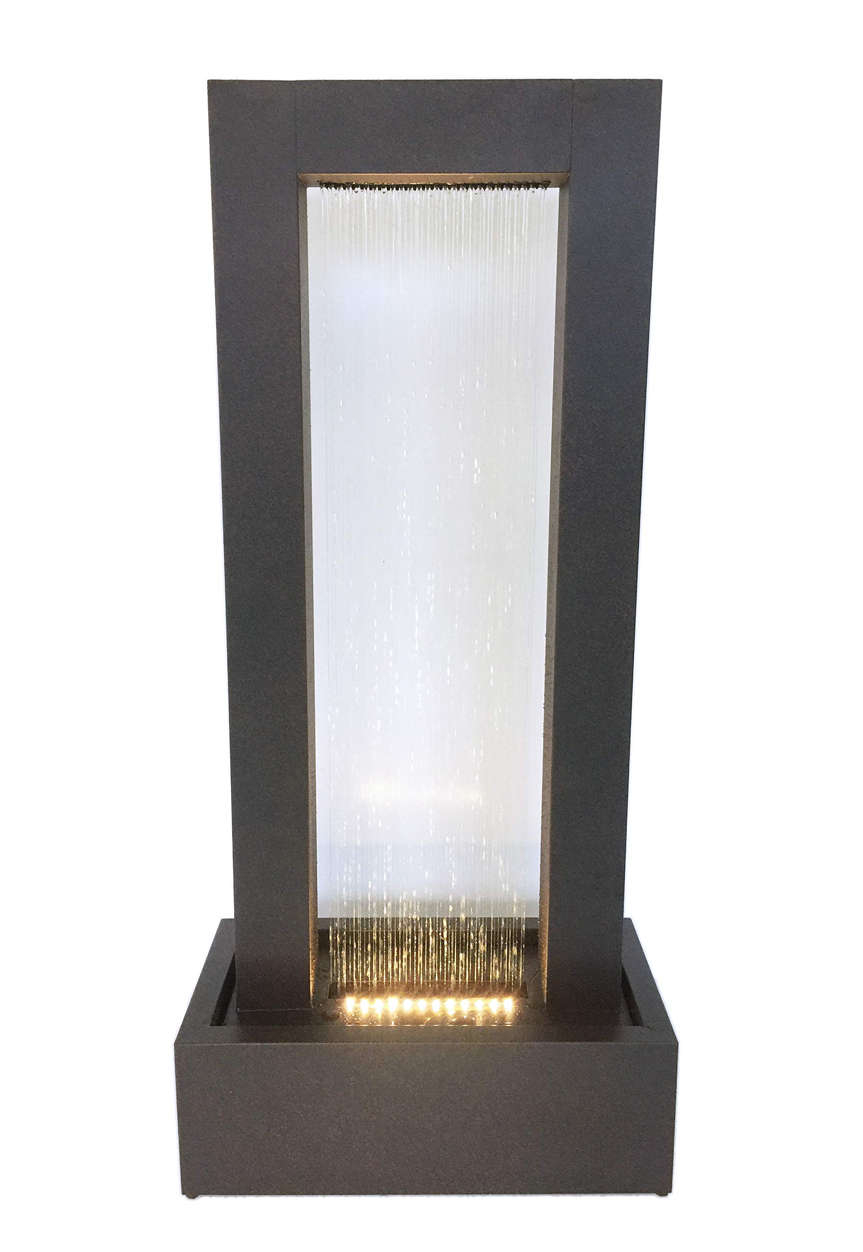 Stunning Zinc Metal Wall-Mounted Water Fountain with LED Lights - Perfect for Indoor/Outdoor Home, Garden, and Office Decor