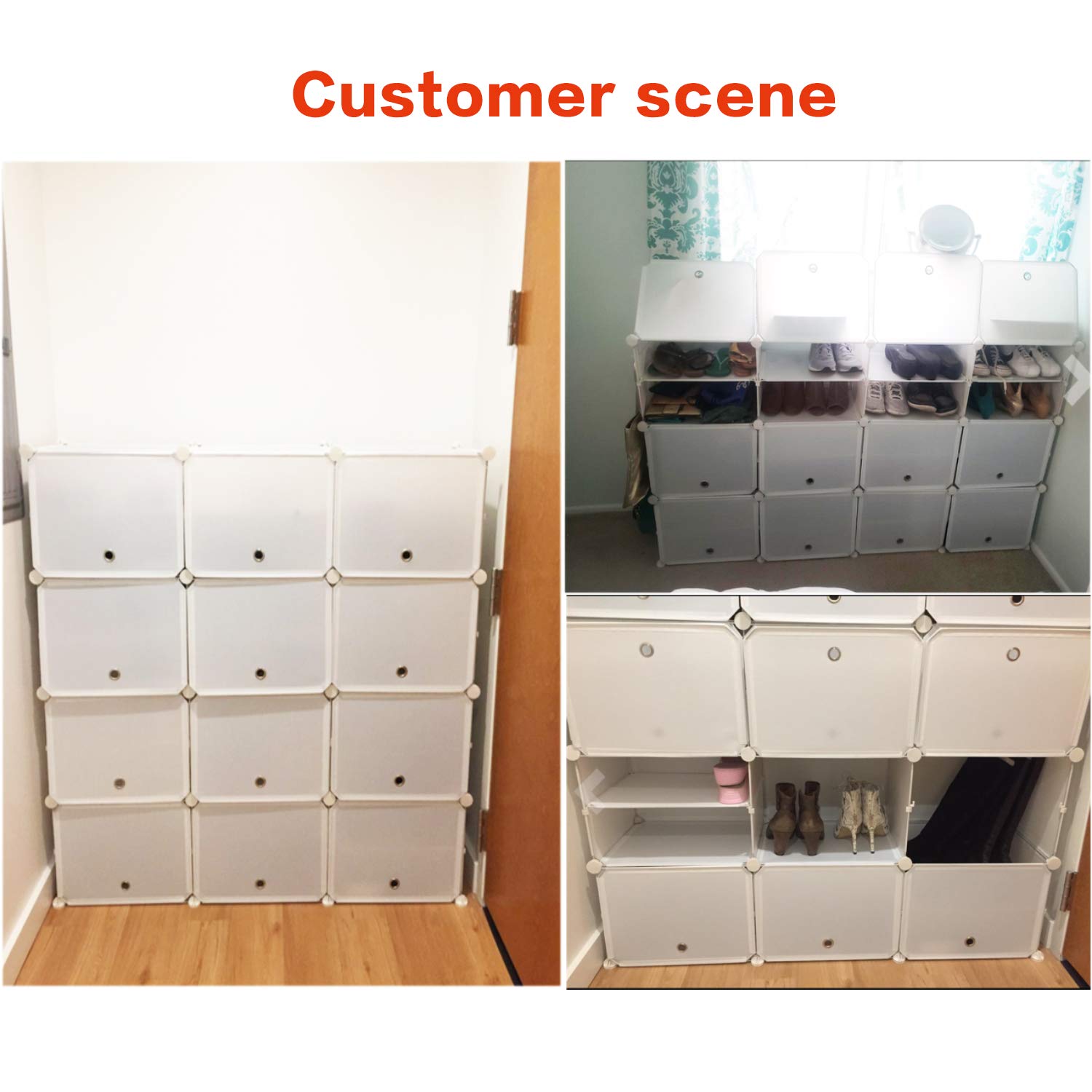 KOUSI 72 Grids Expandable Shoe Rack Organizer - Portable Tower Shelf Storage Cabinet for Heels, Boots & Slippers (White) | Perfect for Closet, Bedroom & Entryway Organization