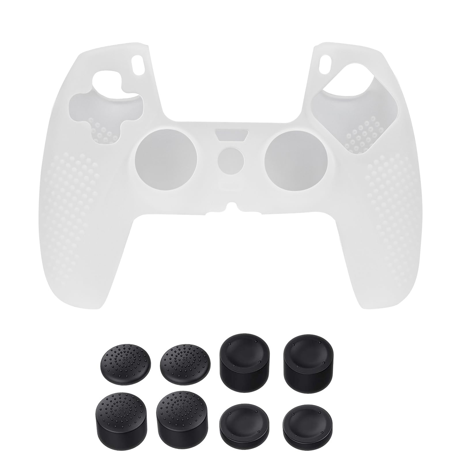 Premium Soft Silicone PS5 Controller Case - Non-Slip Protective Grip Cover with 8 Thumb Grips | Full Protection Skin for Playstation 5 DualSense | Perfect for Gaming, Travel & Long Play Sessions