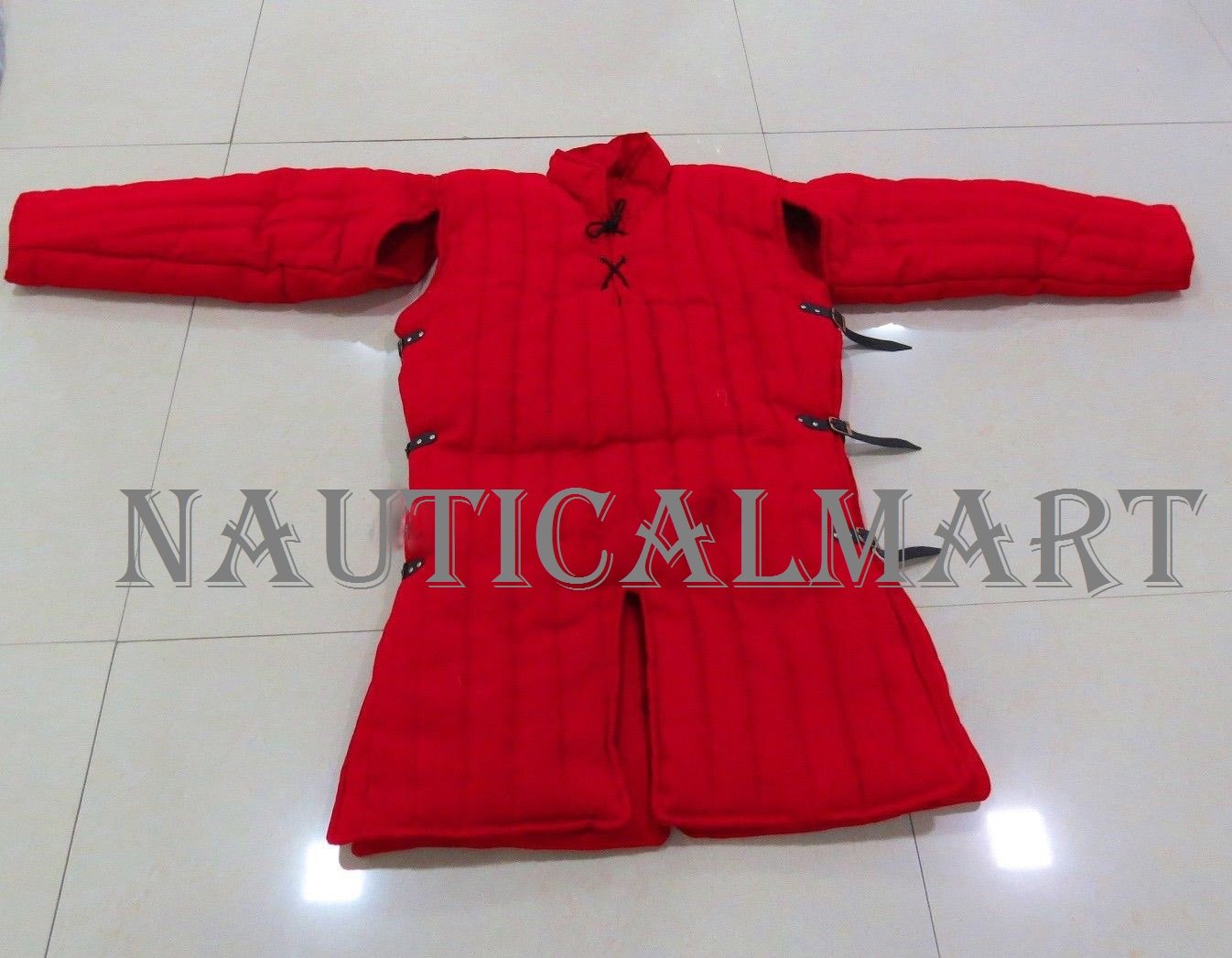 Medieval Gambeson Padded Coat - Aketon Jacket Armor Cotton Costume for LARP, Cosplay & Renaissance Fairs - Red Historical Battle Reenactment Wear