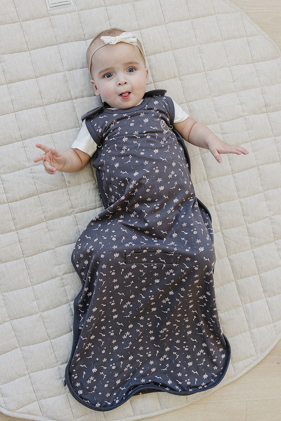 Ecolino® Adjustable Baby Sleep Sack - Organic Cotton Universal Size 2 Months to 2 Years - Small Flower Print for Safe & Comfortable Sleeping - Perfect for Nursery, Daycare & Travel