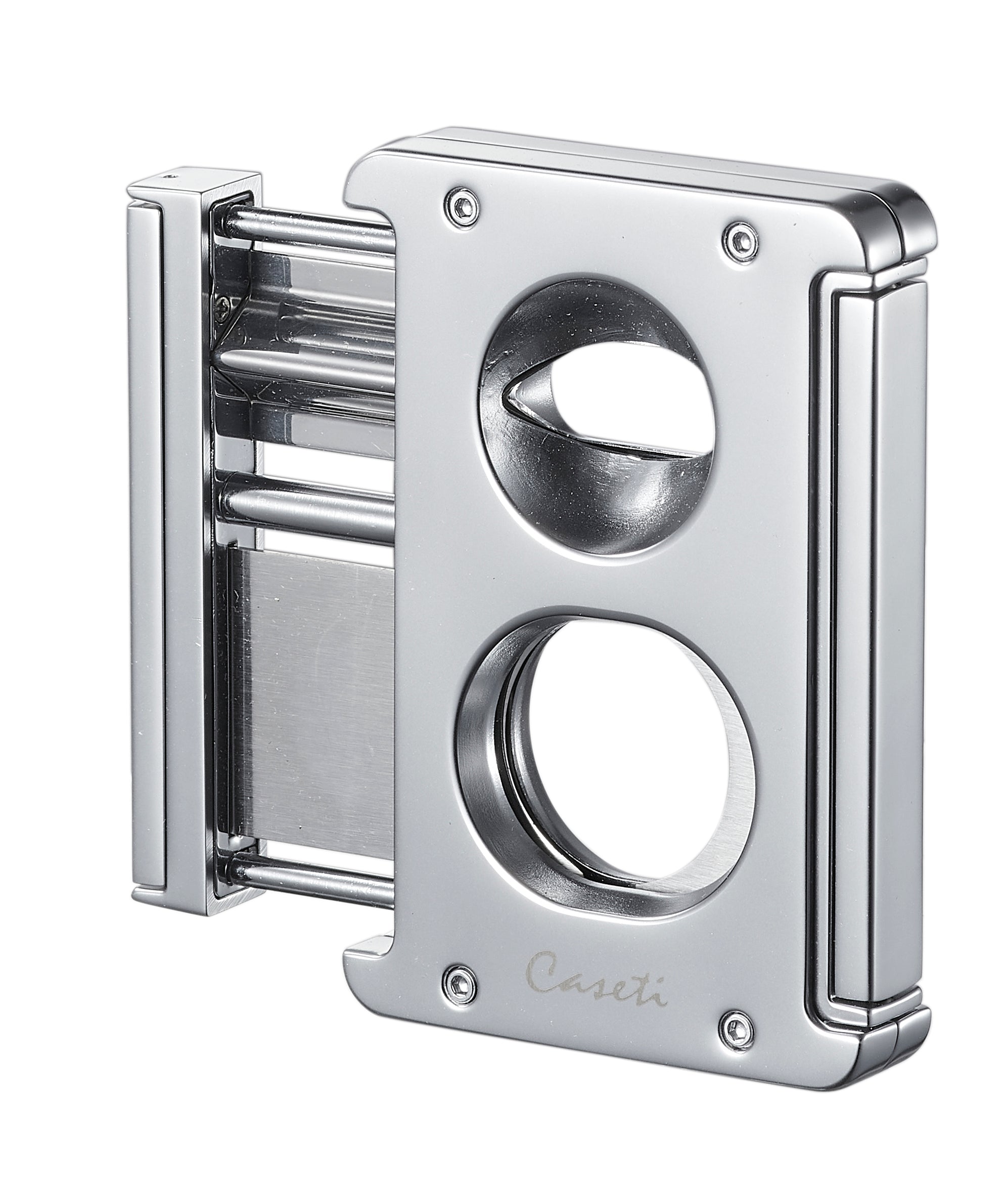 Premium Caseti Trident X 3-in-1 Cigar Cutter - Stainless Steel Chrome Finish for Perfect Cuts | Ideal for Cigar Enthusiasts & Gifts | Home, Office & Outdoor Use
