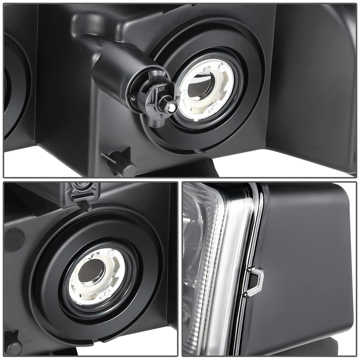 DNA MOTORING Headlights for 03-23 Chevy Express Savana - Black/Amber - Perfect for Night Driving & Off-Road Use