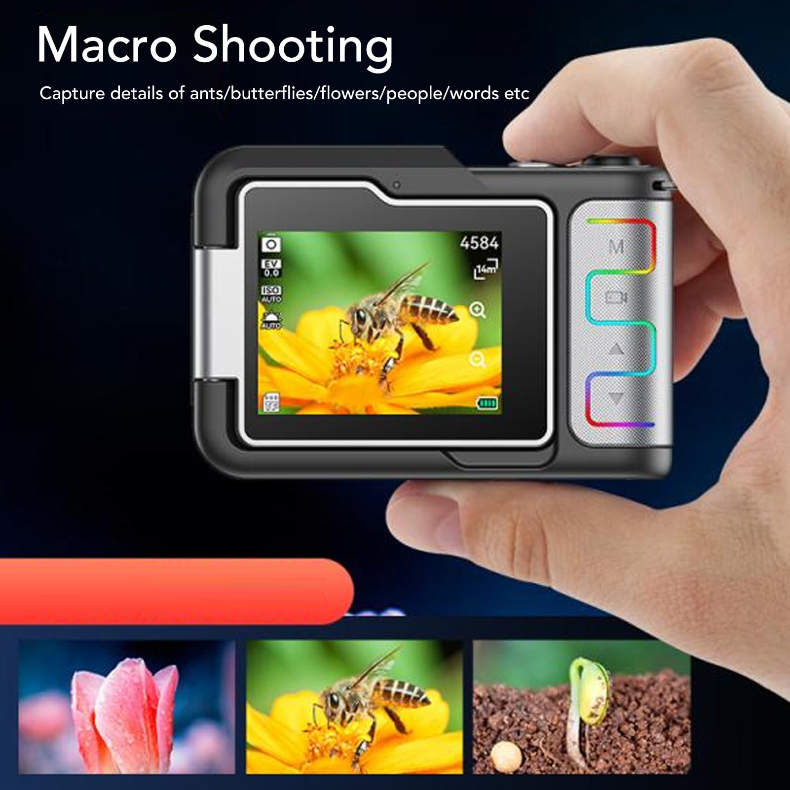 4K Digital Camera 48MP Vlogging Camera with Night Vision, Time Lapse, Macro & Slow Motion - Perfect for Kids, Beginners & Adults - Ideal for Travel, YouTube Videos & Family Events