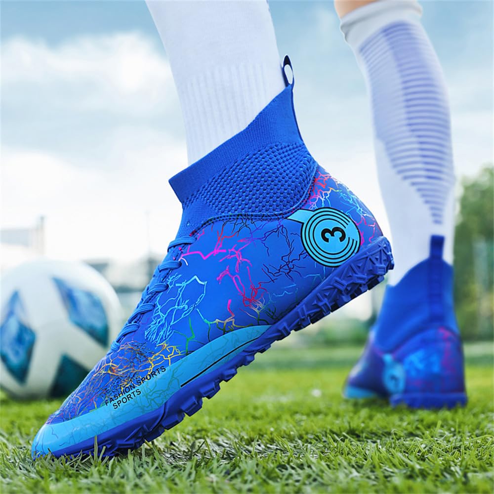 Youth Soccer Shoes for Boys & Girls - Firm Ground Turf Sneakers for Outdoor Training