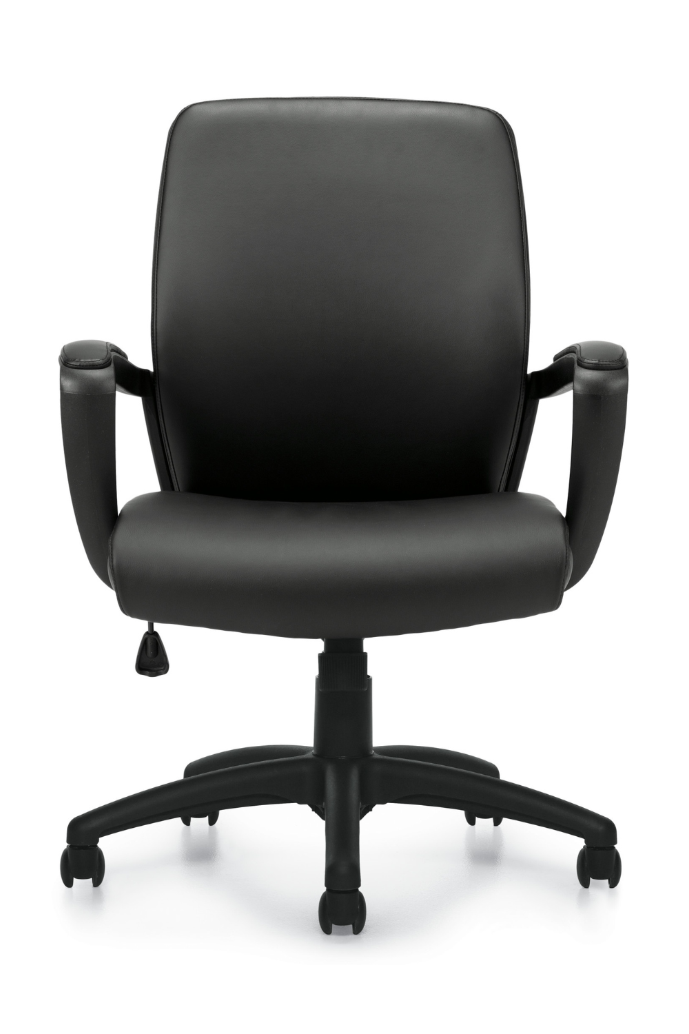 Premium Black Leather Luxhide Tilter Office Chair with Adjustable Armrests - OTG11975B - Ergonomic Executive Desk Chair for Home & Office Workspaces