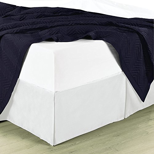 Stylish King Size 100% Microfiber Bed Skirt - Warm White Solid Color for Any Decor | Dust & Hair Resistant | Perfect for Bedroom Makeovers & Hotel Styling