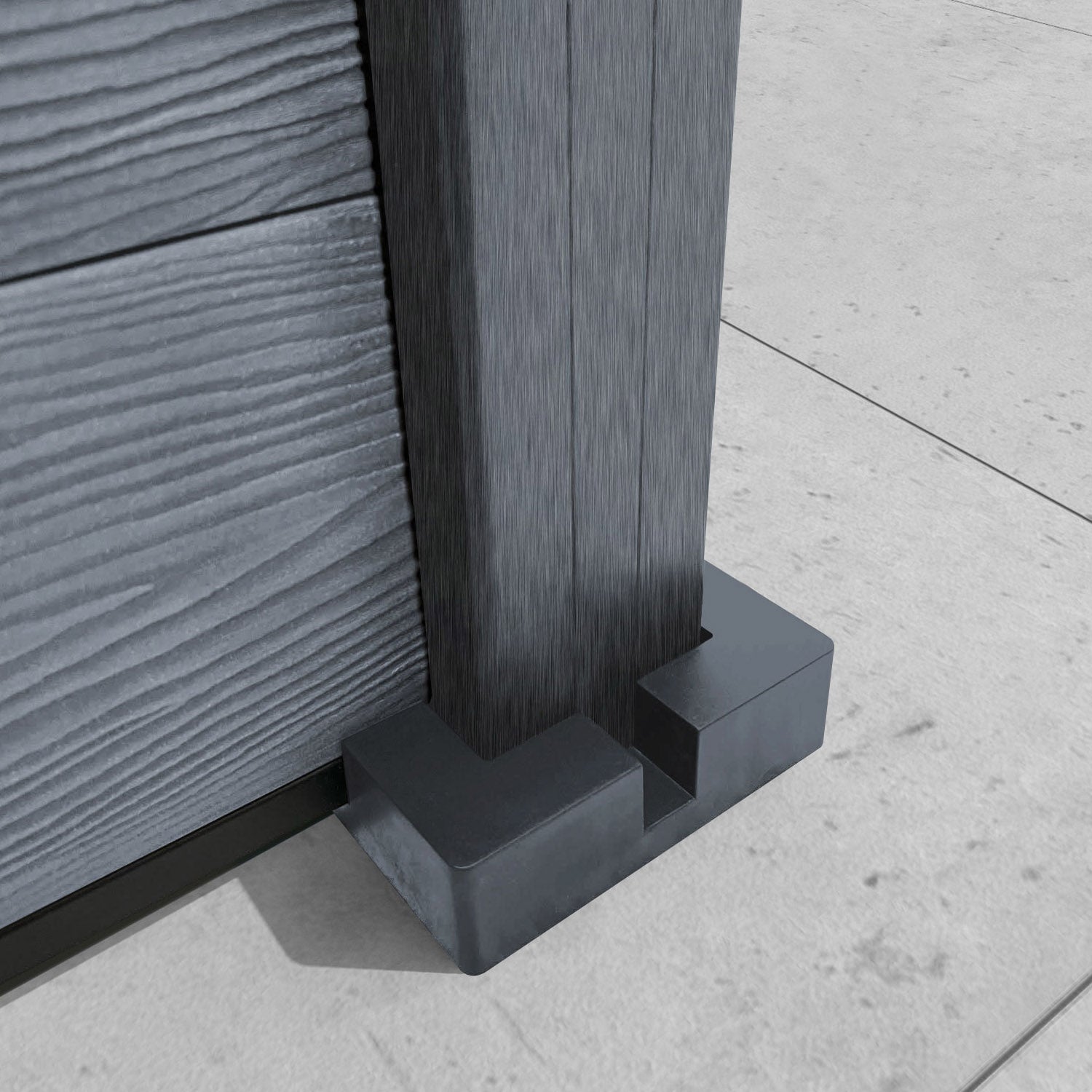 Classic High Wave Curved Top Fence Panel - Anthracite Grey Composite Fencing with Durable Posts | Perfect for Garden, Yard & Privacy Outdoor Decor