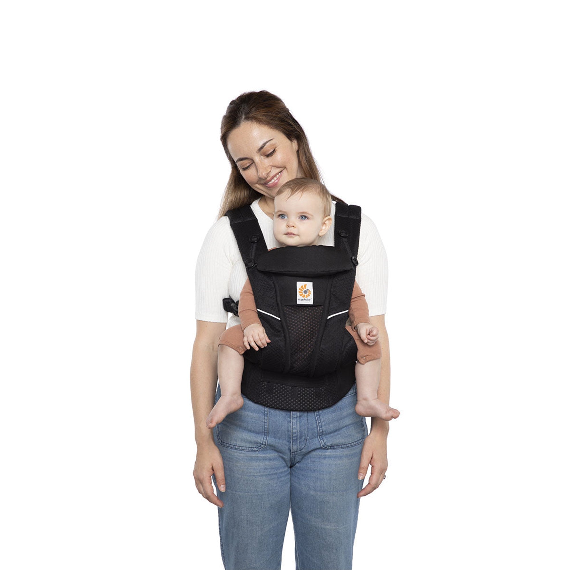 Ergobaby Omni Breeze Baby Carrier - Lightweight & Breathable Onyx Black for Hands-Free Babywearing - Perfect for Hiking, Travel & Everyday Use