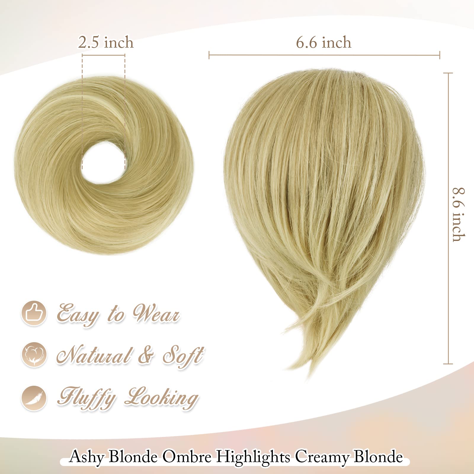 18H613#-Natural Blonde mix Bleach Blonde Unevenly