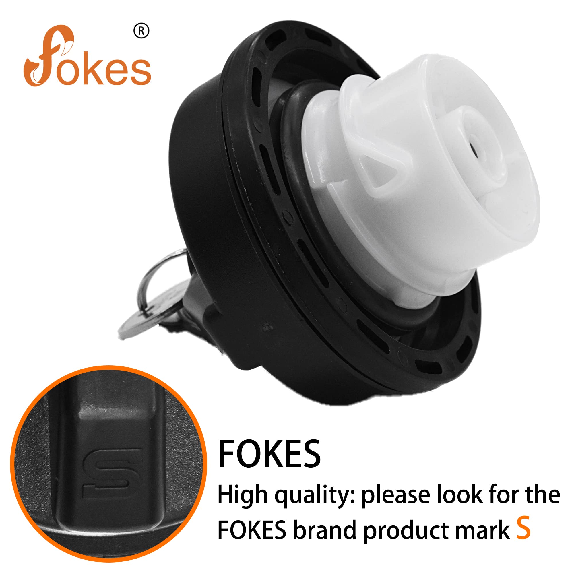 Fokes Locking Gas Cap - Universal Fuel Cap for Dodge Jeep Ram 1500, Challenger, Grand Caravan, Cherokee, Wrangler TJ/LJ/JK/JKU/JL/JLU/JT (Part #05278655AB, 5278655AB) - Anti-Theft Protection & Secure Fuel System for Off-Road & Daily Driving