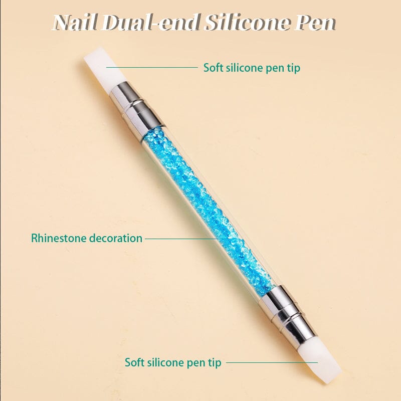 Dual-End Silicone Nail Art Pen - Professional Nail Design Tool for DIY Manicure & Nail Art - Perfect for Home, Salon, and Party Nail Decorations