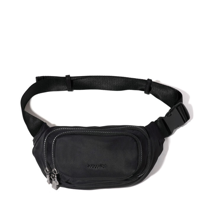 Baggallini On The Go Belt Bag Waist Pack - Hands-Free Crossbody Fanny Pack for Travel, Hiking & Running - Secure & Stylish Waist Wallet for Women & Men