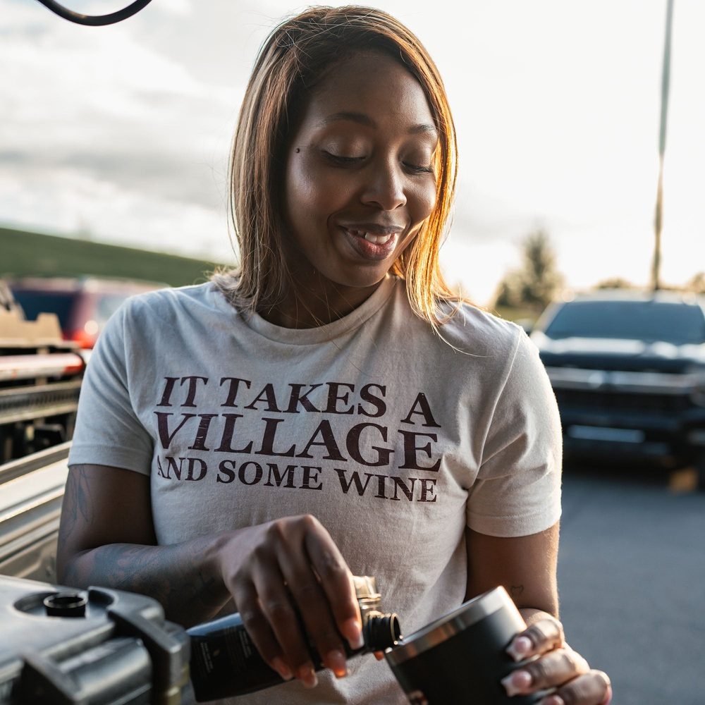 Women's It Takes A Village Boyfriend Fit T-Shirt - Soft Cotton Relaxed Fit Tee for Casual Wear & Everyday Comfort | Perfect for Outings, Lounging & Weekend Style