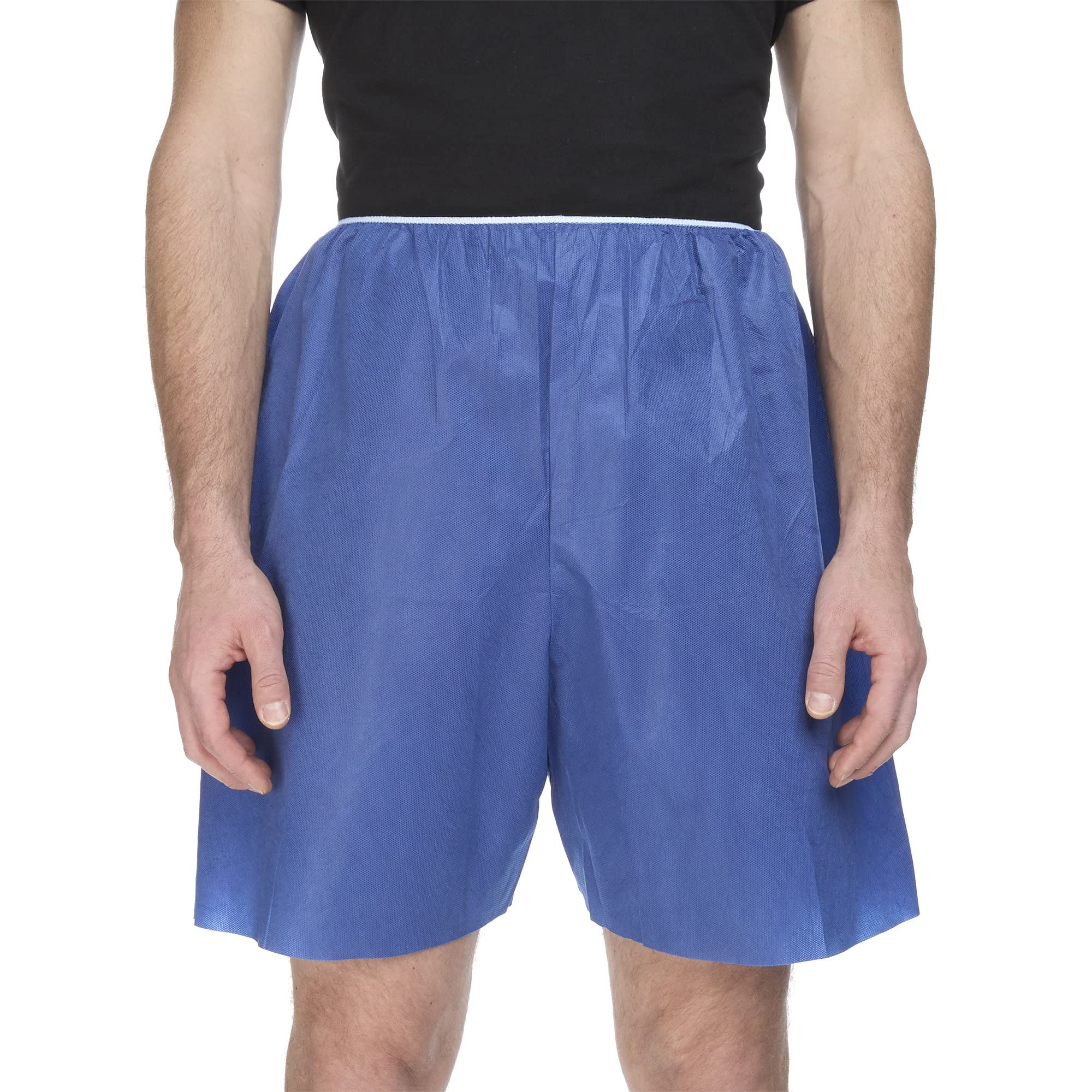 McKesson Disposable Patient Exam Shorts - Non-Woven Blue Medical Shorts with Elastic Waistband (Size Large, 100 Count) - Perfect for Hospitals, Clinics & Medical Checkups
