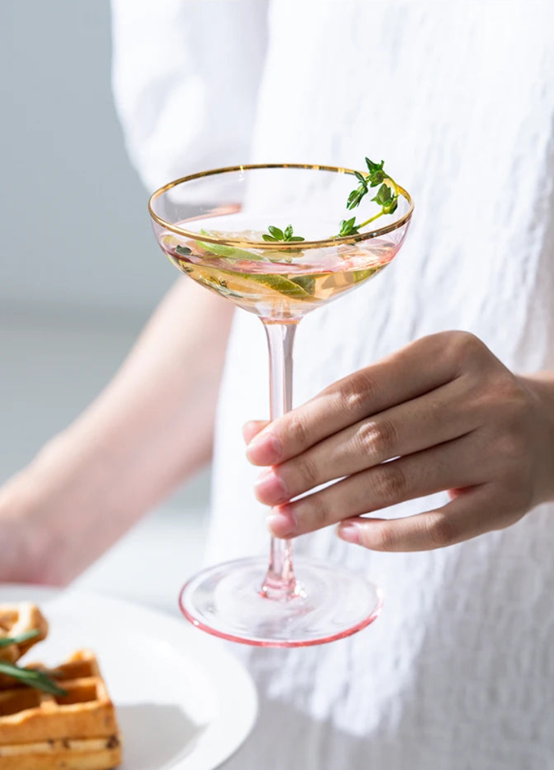 Pinkshot Elegant Cocktail Glass Set - 4-Piece Shatterproof Stemware for Margaritas, Martinis & Wine - Perfect for Parties, Weddings & Home Bar Decor