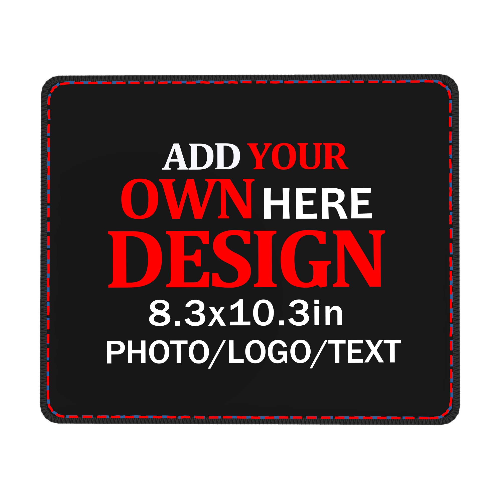 Custom Photo Mouse Pad - Personalized with Your Picture & Text, Non-Slip Rubber Base & Stitched Edge - Perfect for Office, Home, Gaming on Computer & Laptop (10.3 x 8.3 in / 26 x 21 cm) - Ideal Gift for Gamers, Professionals & Tech Enthusiasts