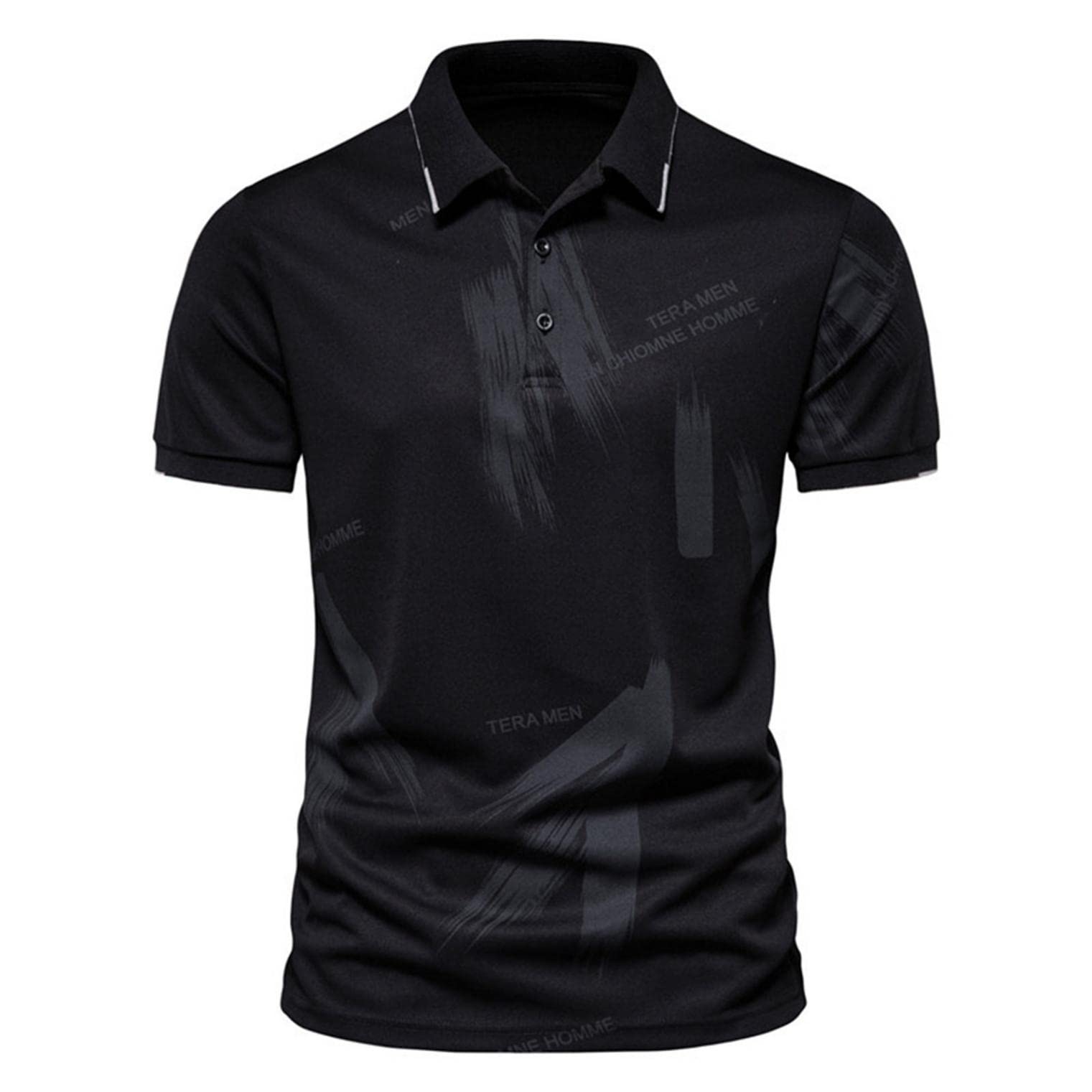 Men's Quick Dry Stretch Golf Polo Shirts - Short Sleeve Moisture Wicking Casual Golf Shirts for Men | Splash-Ink Design | Perfect for Golf Courses, Summer Outings & Casual Wear