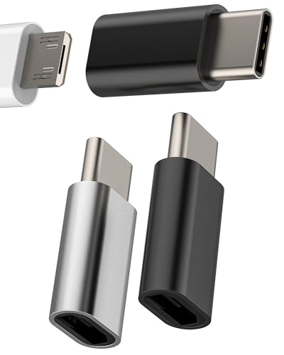 Micro USB female to USB-C male 2black 1silver