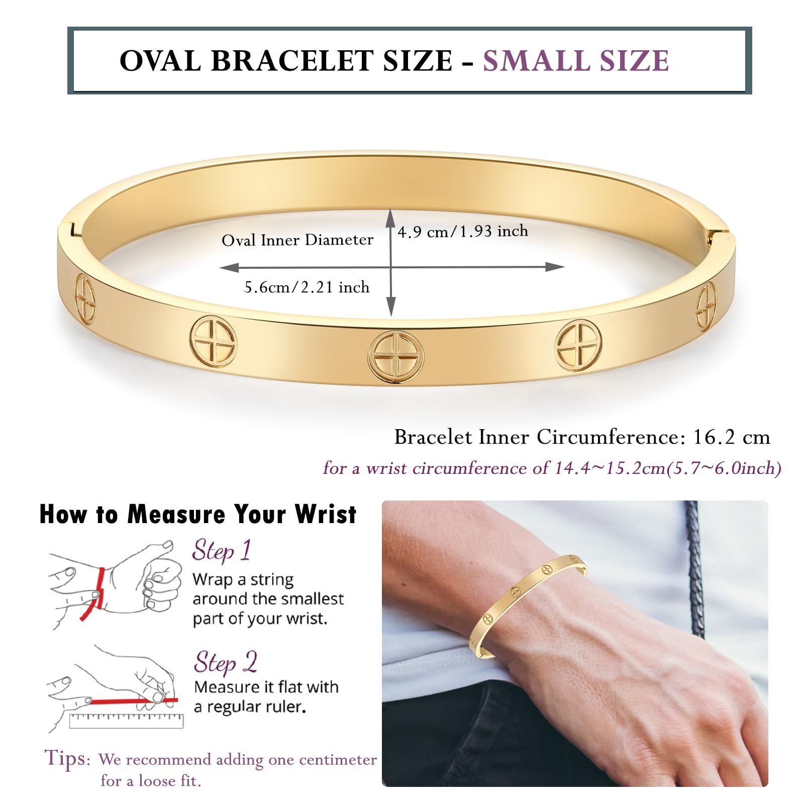**Elegant Gold Bracelets for Women - Cubic Zirconia & Stainless Steel Friendship Love Bangle - Perfect Birthday Gift & Stocking Stuffer for Her - Ideal for Parties, Weddings & Everyday Wear**