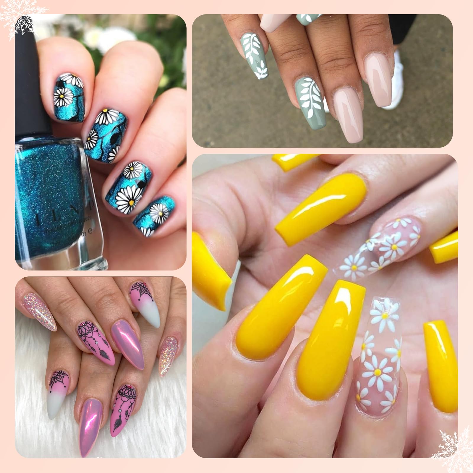 12 Colors Nail Stamping Kit with 5 Templates & French Stampers - Professional Nail Art Design Set for DIY Manicure at Home, Salon or Party