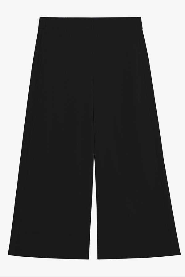 Elena Travel Culotte Pants - Everyday Crepe Fabric in Black | Comfortable Stretch Women's Trousers for Work, Travel & Casual Wear
