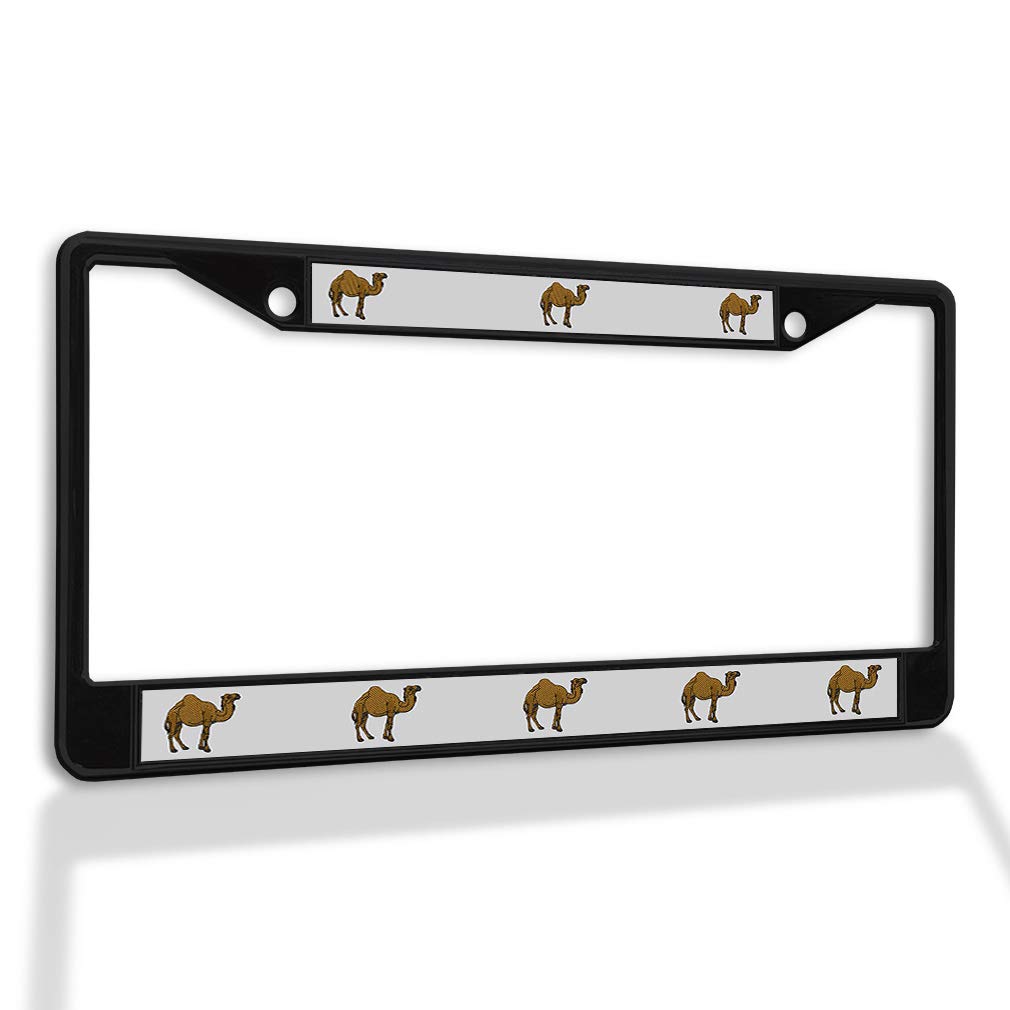 Durable Metal License Plate Frame with Solid Insert - Weatherproof Car Accessories (Black, 2 Holes) - Perfect for Protecting & Customizing Your Vehicle in All Weather Conditions