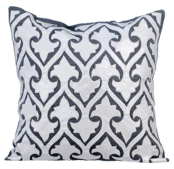 Gray Faux Leather Throw Pillow Cover - Soft Decorative Cushion Case for Sofa, Bed, Chair - Home & Office Decor