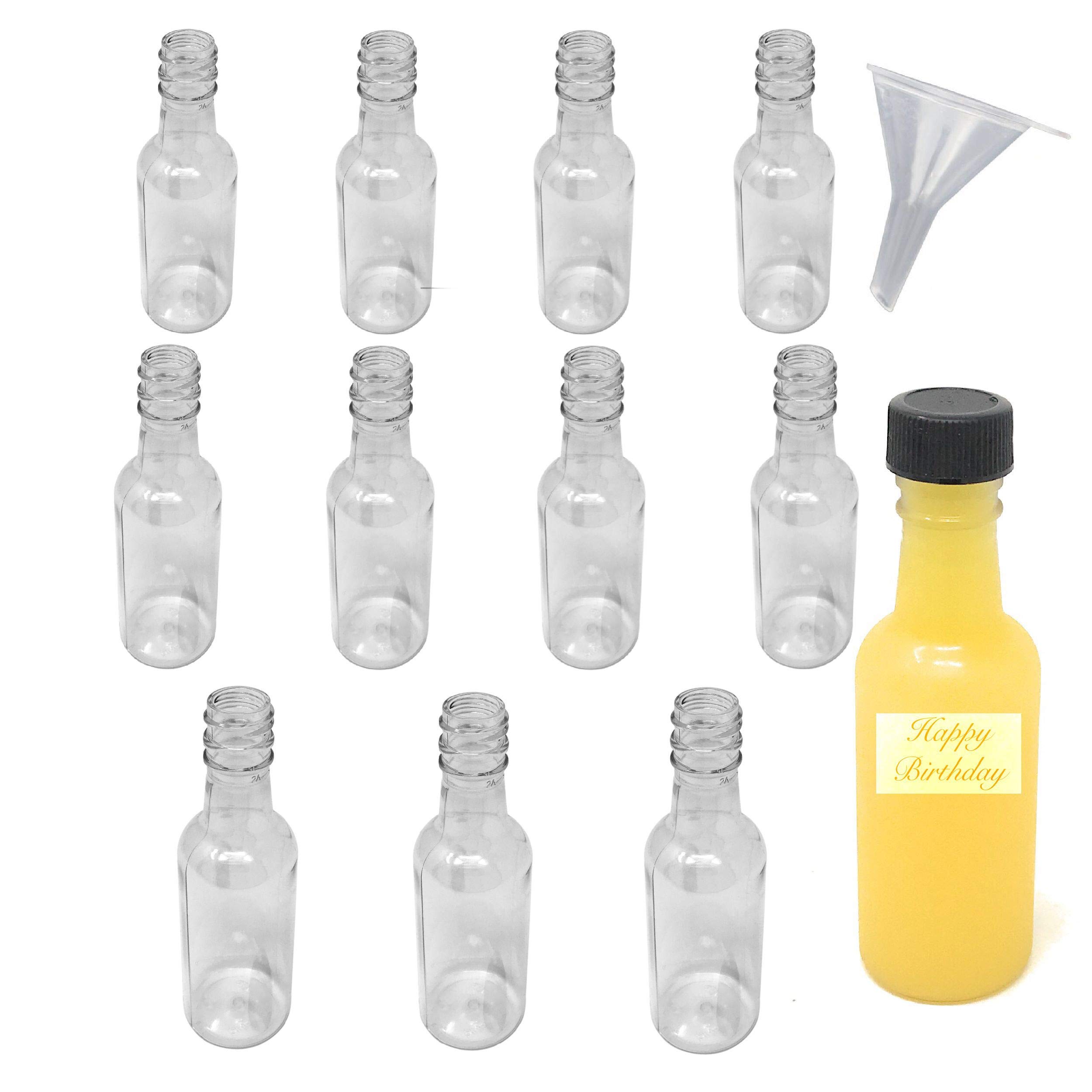 24-Pack 50ml Clear Mini Plastic Bottles with Funnel - Travel Size Containers for Cosmetics, Essential Oils, DIY Crafts & Party Favors - Perfect for Travel, Work, Gifting & Social Events